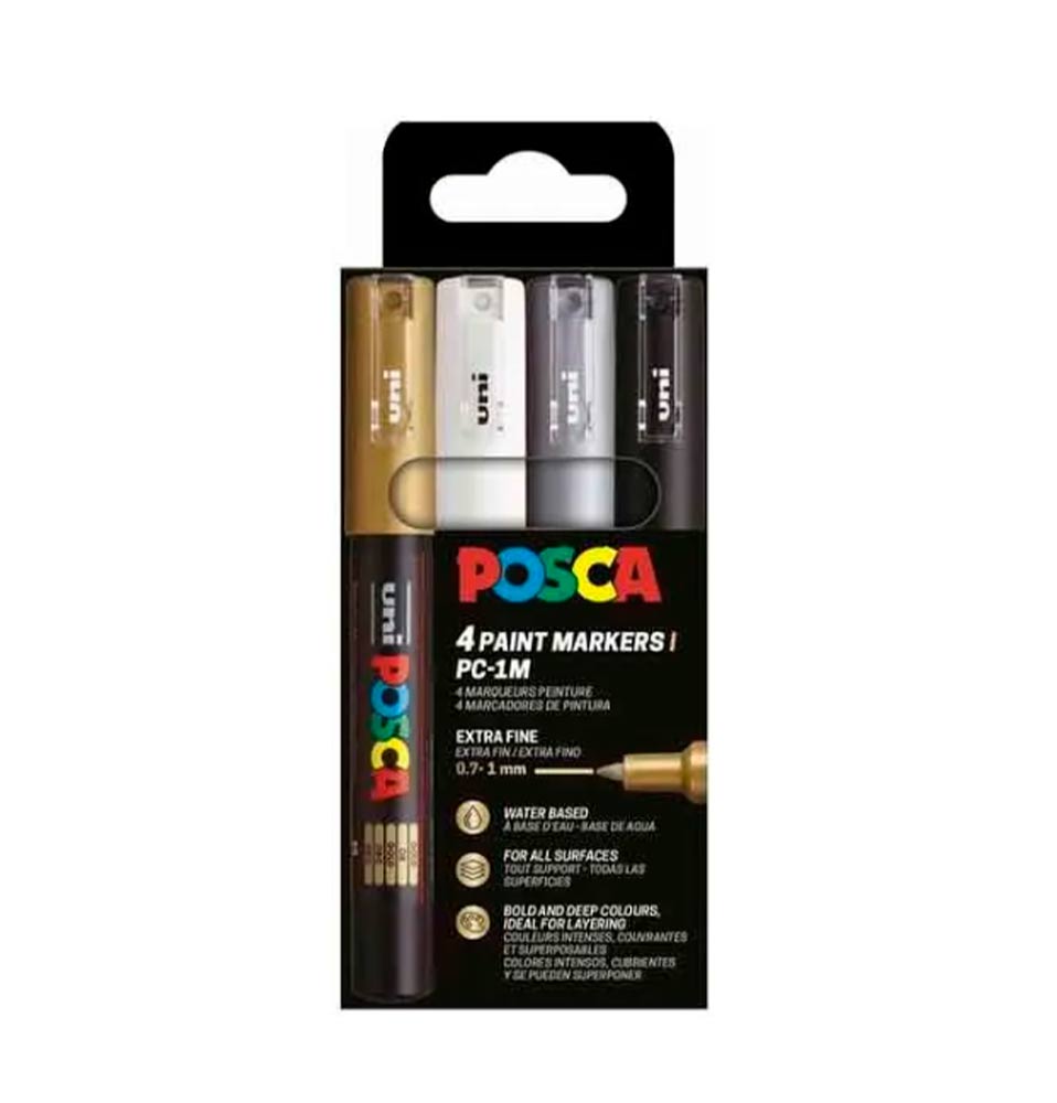 PACK 4 Rotuladores POSCA 1M/ Metalizados BWSG