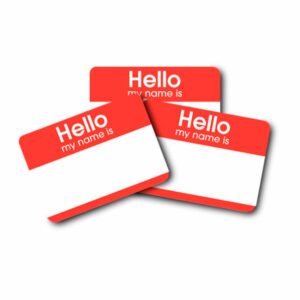 Eggshell "Hello my name is" (x20)