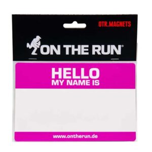 Iman OTR Hello My Name Is color rosa mediano 135x90mm iman para nevera