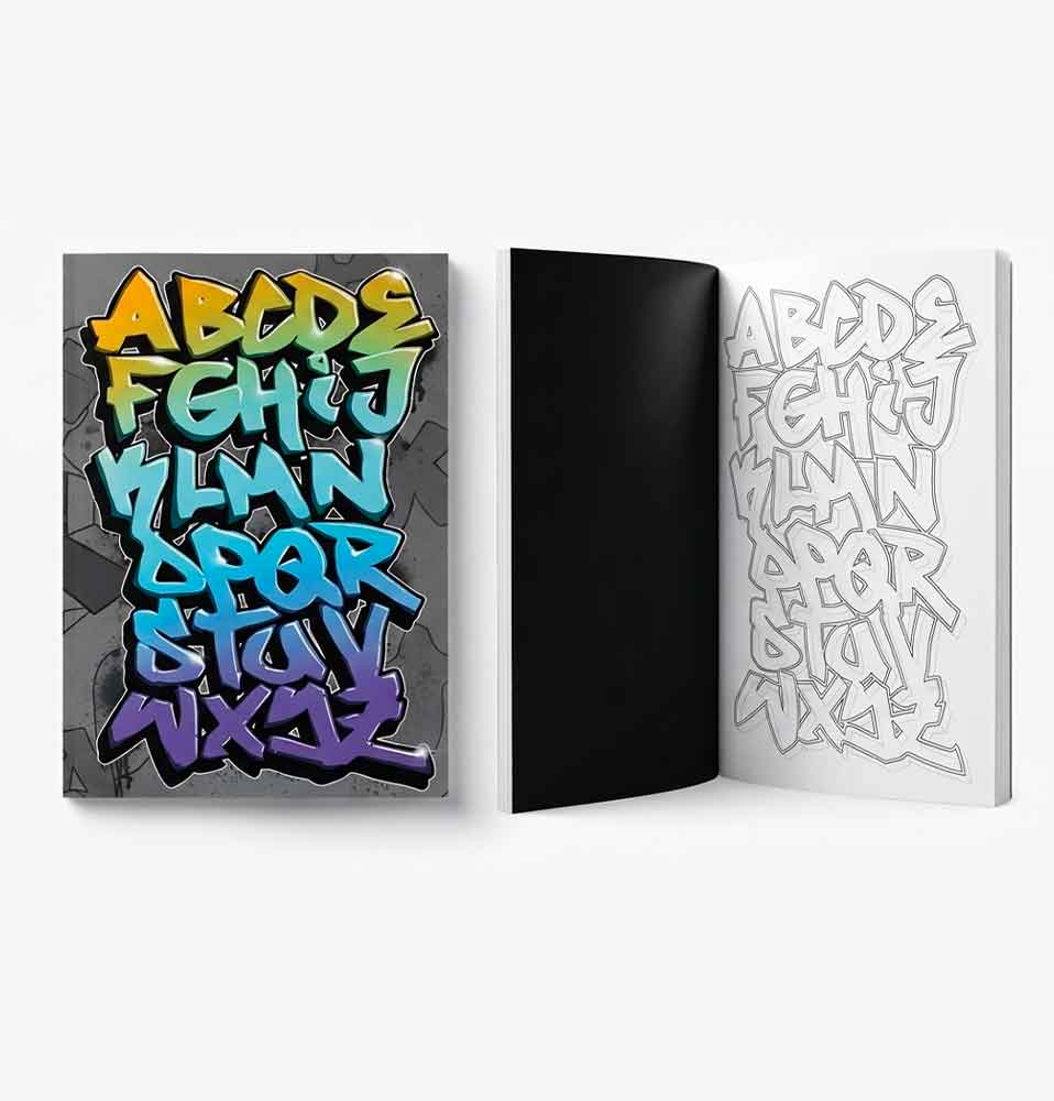 GRAFFITI ALPHABET: Coloring Book: 1