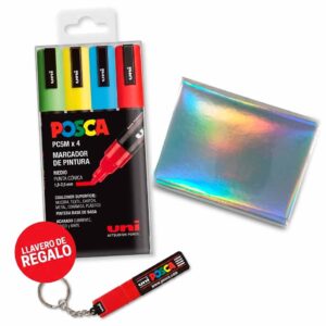 Pack rotuladores POSCA + pegatinas eggshell + REGALO llavero
