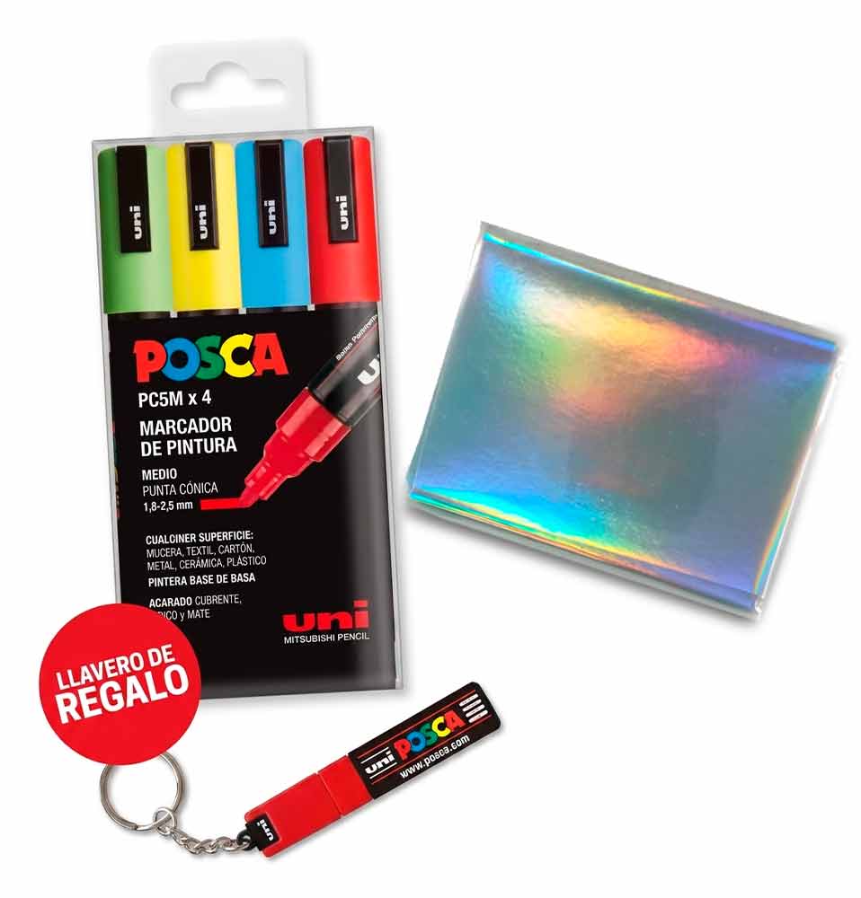 Pack rotuladores POSCA + pegatinas eggshell + REGALO llavero